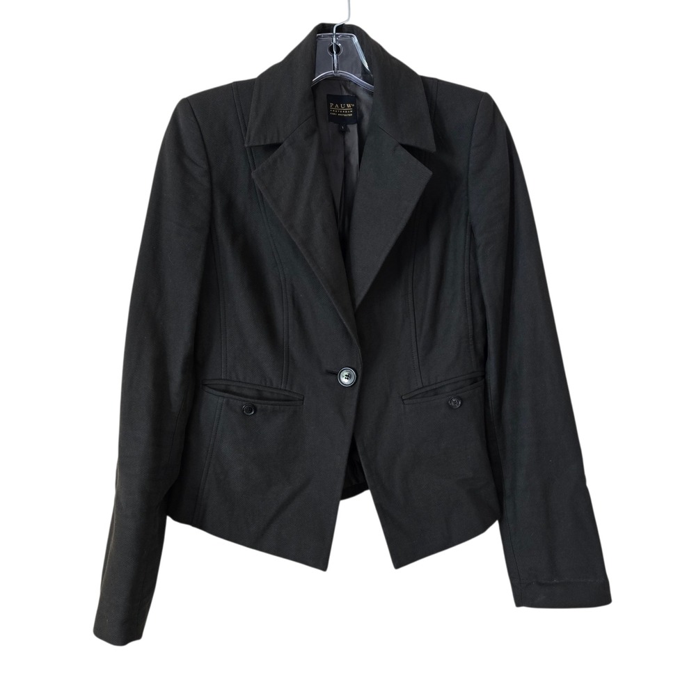 PAUW AMSTERDAM Women's Blazer Cotton & Silk Blend Brown Size 1